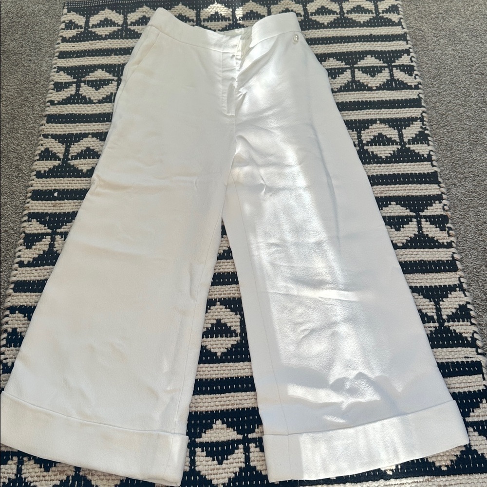 CHANEL White and Blue Wide Leg Pants - Picture 6 of 14